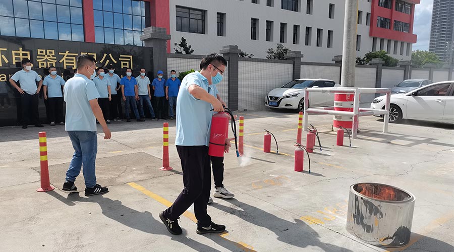 安全生產(chǎn)不松懈！金環(huán)電器開(kāi)展消防應急救援演練