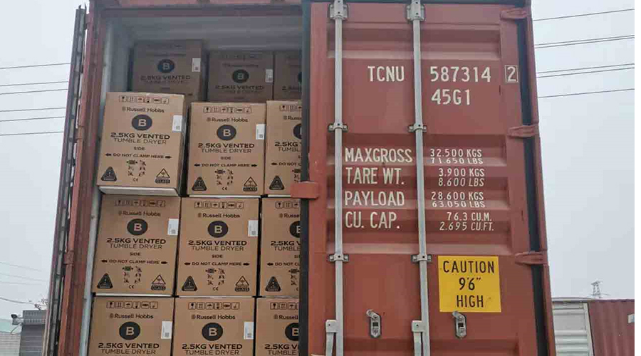 年底沖刺！順利完成英國Russell hobbs客戶(hù)的滾筒干衣機出貨