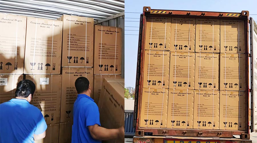 客戶(hù)Equator滾筒衣服烘干機快速裝柜完畢  蓄勢待發(fā)！